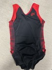 Gk Elite Gymnastics Leotard   Leggings Black Red 2 Pc  Set Child Large Cl