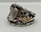 Vintage Sterling Silver Gold Navajo Richard Begay Ring Eagle Sz 9 75
