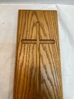 Vintage Oak Wooden Sconces Candle Holders Christian Cross Wall Decor Religious