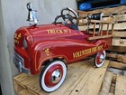 Gearbox Pedal Car Volunteer Fire Truck W Bell Hose Ladders  2 Steel Body