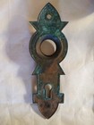 Antique Vtg Bronze Victorian Doorknob Door Plate Escutcheon Eastlake