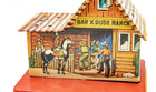 Vintage Us Metal Toy Co -  Bar X Dude Ranch - Tin Lithograph