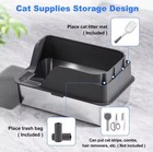 Xl Stainless Steel High-sided Open Cat Litter Box 36l With Mat   Scoop