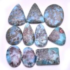 10 Pcs Natural Larimar Untreated 22mm-28mm Cabochon Loose Gemstones Wholesale
