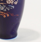 Small Vase Cobalt Blue Floral Design With Gold Colored Trim 6 
