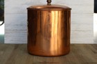 Vtg Copper Clad brass Flour Canister W lid