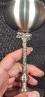 Dragon Pewter Goblet Chalice Cup Fantasy Silver Tone Small Dragon Stemware