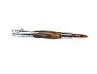 Silver 30 Caliber Bullet Pen Made From Whiskey Barrel Stave
