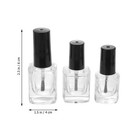 3 Pcs Clear Glass Nail Polish Bottles With Brush Empty Nail Polish Container