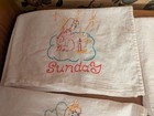 7-vintage Flour Sack Dish Towels Sunday-saturday Embroidered Angels   lot  s7 