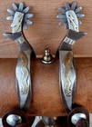 John Murphy Double Mounted Spurs Serpent Lightning Bolt Design W  Leather Straps