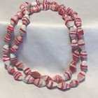 Red white Bi-cone Beads  Approx 14mm X 8mm   50 Beads strand
