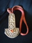 Antique Tibetan Sterling Silver Ornament Coral Needle Case C1800 Tibet Rare