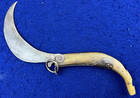 Antique Handmade Saca Tripas Folding Knife Mexican Horn Handle