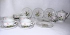 17 Piece Child s China Tea Set  Made In Japan  Pink   Green Floral Design