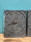 Vintage Antique Industrial Start   Finish Clock Signs - Machine Age  Steampunk