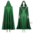 Girl Marvel Doctor Doom Latovia Green Witch Robe Full Set Halloween Cosplaycloak