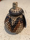 Traditional African Zulu Herb Basket W lid-hand Woven 3 1 2  Tall Original Tag