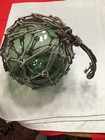 Antique Japanese Glass Fishing Float Large Green Kanji Mark 11-12  Diameter