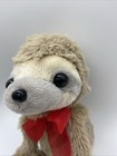 Dan Dee Sloth Plush Stuffed Animal Brown Cream Red Bow Kv936845-c 12 Inch