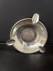 Sterling Silver Mexican Ashtray  925 Silver Round Aztec Calendar Design Bowl 19g