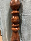 Vtg Salvage Turned Pine Wood Finial  Bed Newel  Porch Posts  columns 43 5    Tall