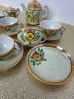 Vtg Rose Floral Lusterware Hand Painted Child Tea Set Japan 14-piece Set