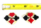 Vintage Earrings Cards Casino Gambling Vegas Poker Clip On