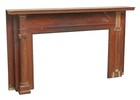 Antique Neoclassical Wide Carved Wood Fireplace Mantel