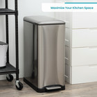 13 Gallon Kitchen Trash Can W  Dual Compartments  Stainless Steel  Silver