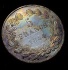 1844 W France Five 5 Francs - Louis-philippe I - Toned Coin    