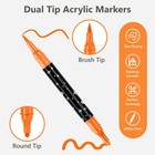 24 Colors Dual Tip Acrylic Paint Marker Pens 1 Count  pack Of 24   Multicolor