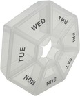 Weekly Pill Organizer - Small White Case  7 Day Medicine Container For Travel   