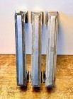 3 Vintage Aluminum Art Deco Door Aluminum Stair Step Pattern Handles 7  Long
