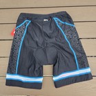 Tyr Mens 7  Competitor Tri Triathlon Padded Shorts Black orange blue Size  M New