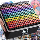 262 Colors Double Tip Permanent Marker Pens Art Drawing Painting Sketching