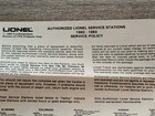 Vintage 1982-1983 Lionel  authorized Service Centers List Service Policy Only 