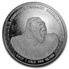 2017 Republic Of Congo Prooflike Silverback Gorilla 1 Oz Silver Coin In Capsule