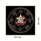 Altar Cloth-wheel Of The Year-pentacle   Rose - Xl 29 5  X 29 5 - 100  Polyester