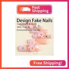Foxiiu Press On Nails Coffin Long Length Glossy Full Cover Acrylic Coffin Shape
