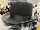 Vintage Black Top Hat 100  Wool Quality Headwear Size Large 7 25  23    Head