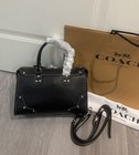 Rhyder Satchel Bag 24 Cfn69 Lhblk Black Glazed Leather Shoulder Bag