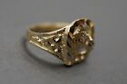 10k Solid Yellow Gold Diamond Cut Horseshoe Baby Kid Children Pinky Ring  Size 2