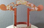Vtg  Japanese Electric Paper Lantern Wood Frame Chochi Obon Festival Please Read