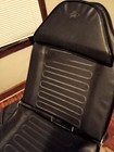 Black Adjustable Massage Chair  Faux Leather Upholstery  Metal Frame