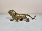 Vintage Solid Brass Roaring Lion Animal Statue Figure