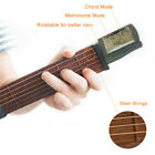 Portable Pocket Guitar Wooden 6 Strings Trainer W chord Chart Screen Practice