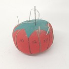 Vintage Tomato Pin Cushion With Strawberry Emery And Needles