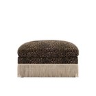 Leopard Print Chenille Ottoman W tassel Trim 34 64x22 44 Inch Footrest