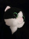 2016 Ty Classic Ava Cat Black White Plush Stuffed Animal 9  Green Eyes